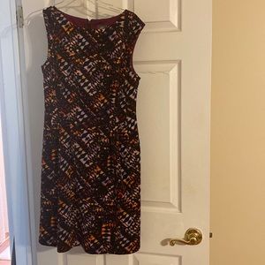 Vince Camuto Multi Print Sleeved Dress Size 8